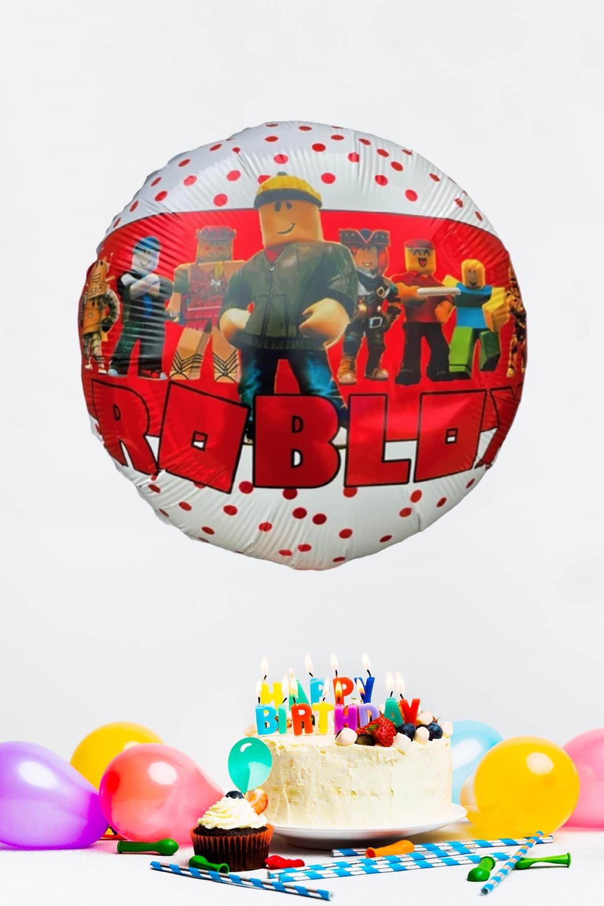 Roblox Yuvarlak Folyo Balon KIRMIZI