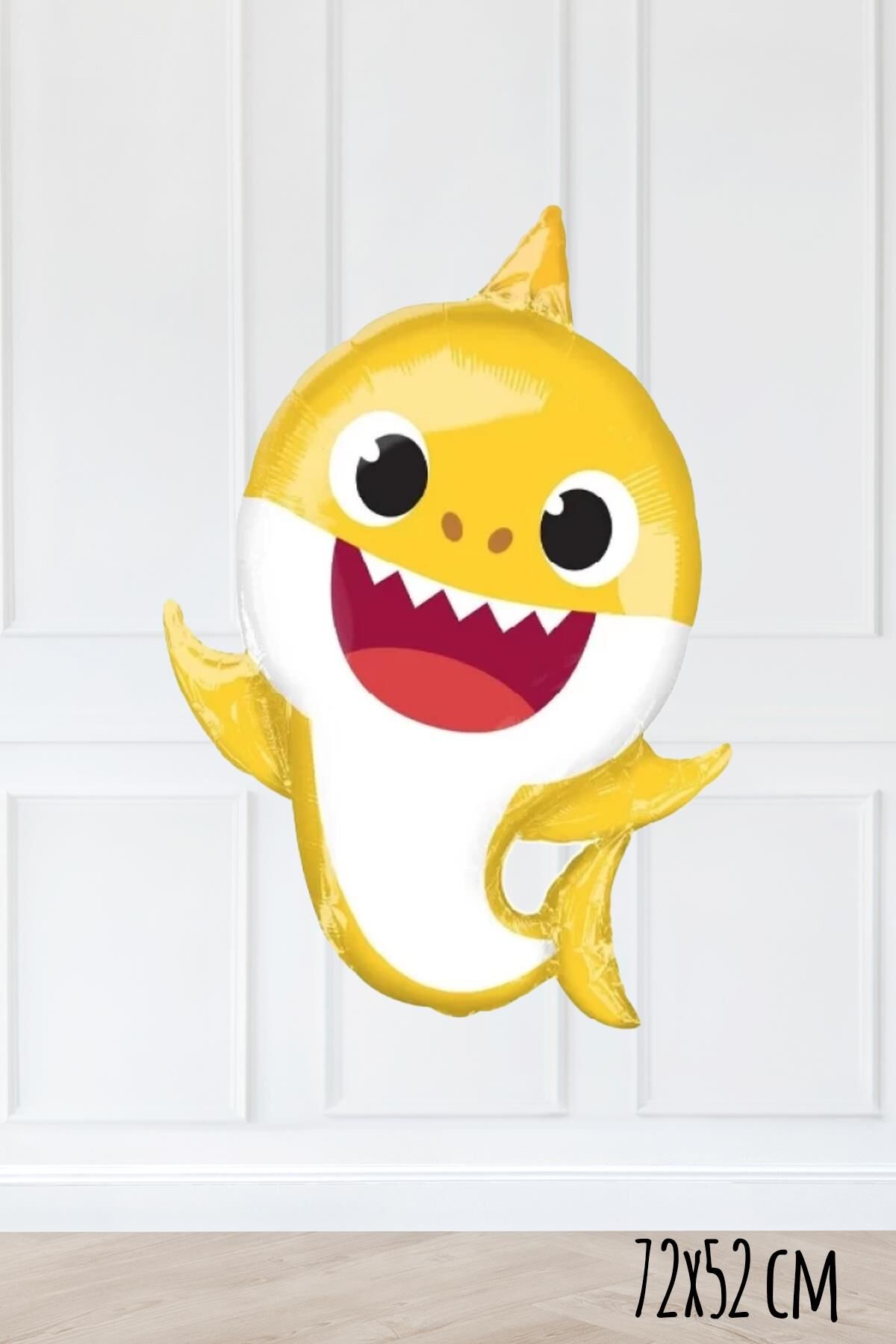 Baby Shark Folyo Balon Sarı Renk Sevimli Köpek Balığı Balon