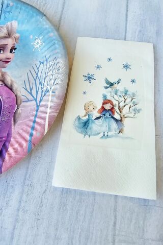 Elsa Frozen Karlar Kraliçesi Konsept Baskılı Peçete 20li