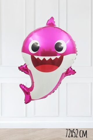 Baby Shark Folyo Balon Pembe Renk Sevimli Köpek Balığı Balon