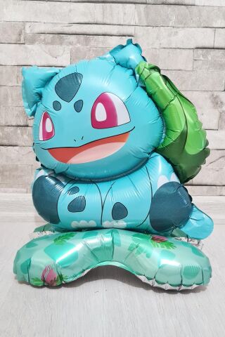 Ayaklı Bulbasaur Folyo Balon Kendi Dik Durabilen Bulbasaur Balon Pokemon Konsept