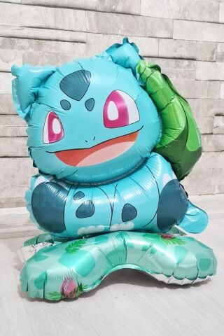 Ayaklı Bulbasaur Folyo Balon Kendi Dik Durabilen Bulbasaur Balon Pokemon Konsept