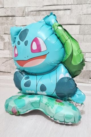 Ayaklı Bulbasaur Folyo Balon Kendi Dik Durabilen Bulbasaur Balon Pokemon Konsept