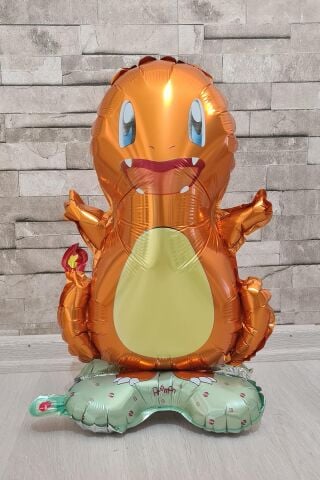 Ayaklı Charmander Folyo Balon Kendi Dik Durabilen Charmander Balon Pokemon Konsept