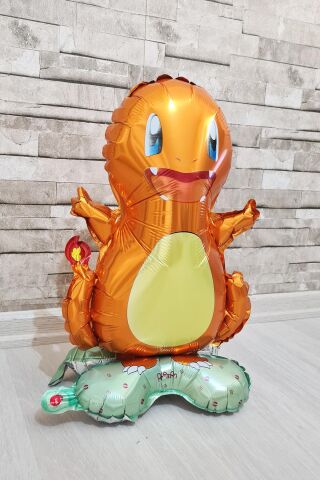 Ayaklı Charmander Folyo Balon Kendi Dik Durabilen Charmander Balon Pokemon Konsept