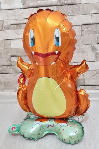 Ayaklı Charmander Folyo Balon Kendi Dik Durabilen Charmander Balon Pokemon Konsept