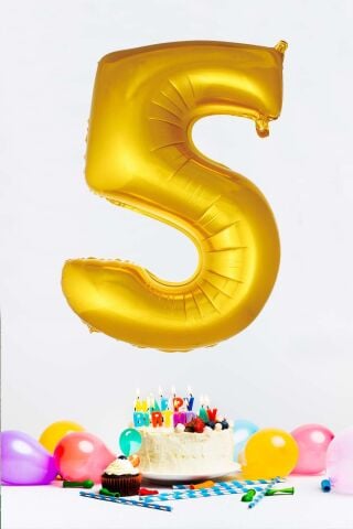 Gold Rakam Folyo Balon Gold Sayı Balonlar 16 inç 40 cm