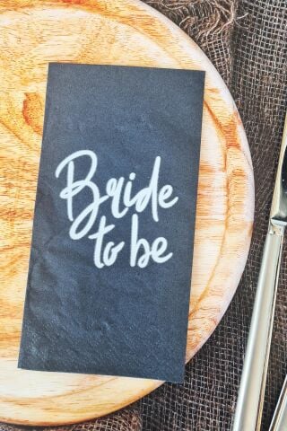 Beyaz Bride To Be Baskılı Siyah Peçete Bride Parti Bekarlığa Veda Peçetesi Siyah 20li