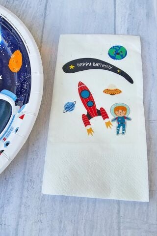 Uzay Konsept Baskılı Doğum Günü Peçetesi 20li