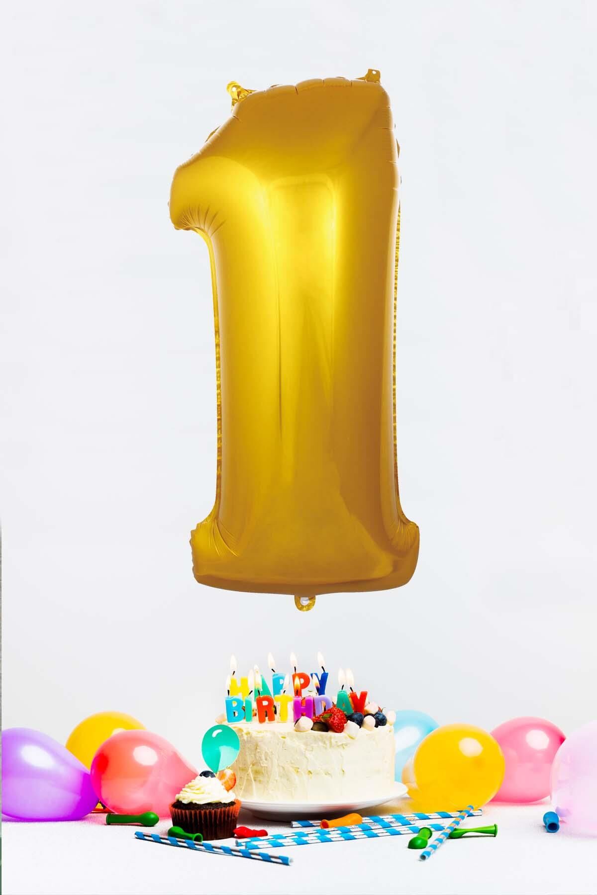 Gold Rakam Folyo Balon Gold Sayı Balonlar 16 inç 40 cm 1