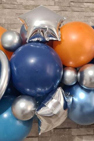 Uzay Konsept Doğum Günü Yaş Balonlu Fon Perdeli Balon Zinciri Seti Uzay Gezegen Balon Zinciri 1