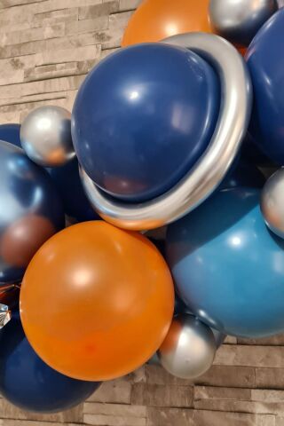 Uzay Konsept Doğum Günü Yaş Balonlu Fon Perdeli Balon Zinciri Seti Uzay Gezegen Balon Zinciri 1