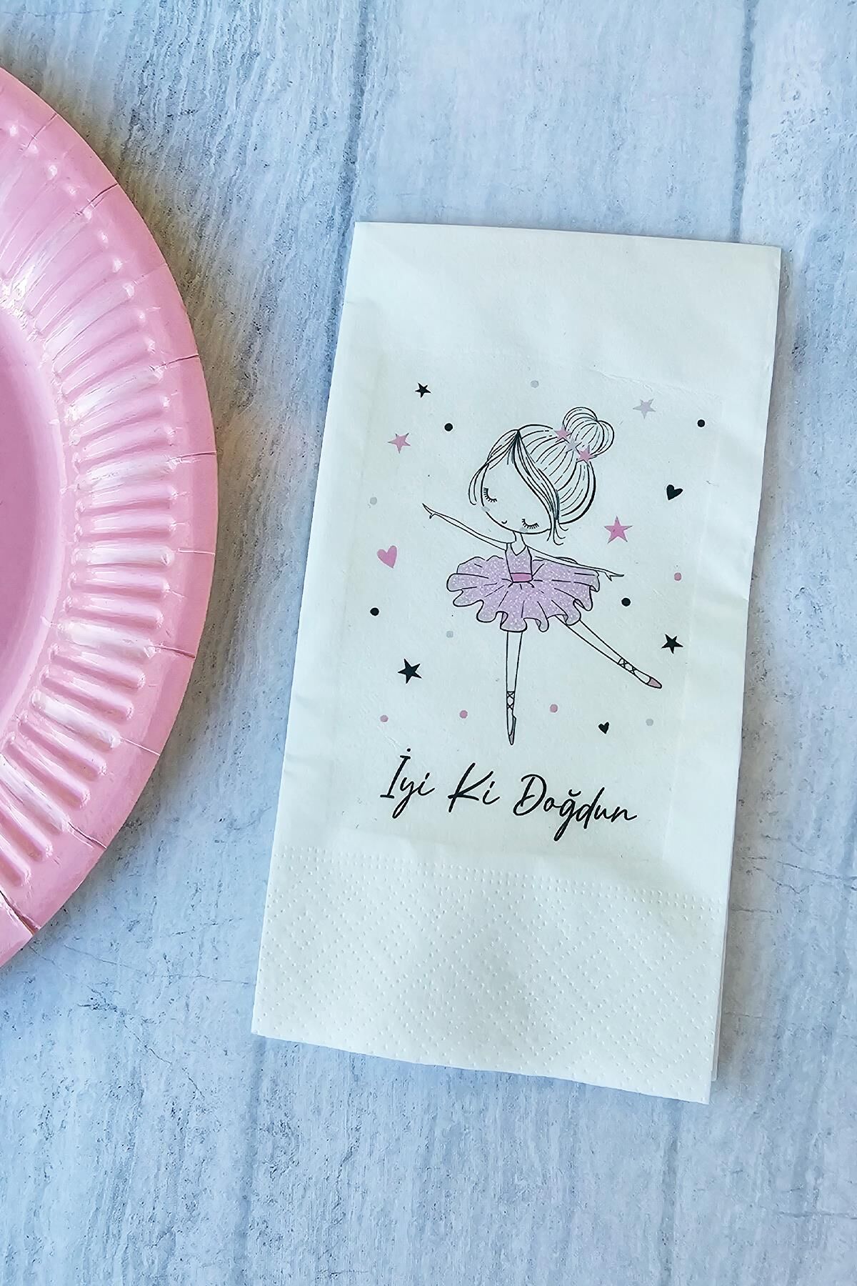 Balerin Konsept Baskılı BalerinTema Doğum Günü Peçetesi 20li