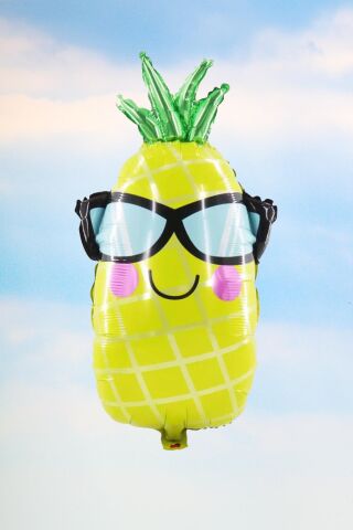 Gözlüklü Ananas Şekilli Büyük Folyo Balon Doğum Günü Süsleri