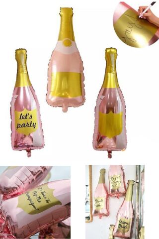 Kadeh Şeklinde Üzerine Yazı Yazılabilir Kalemli Folyo Balon Seti