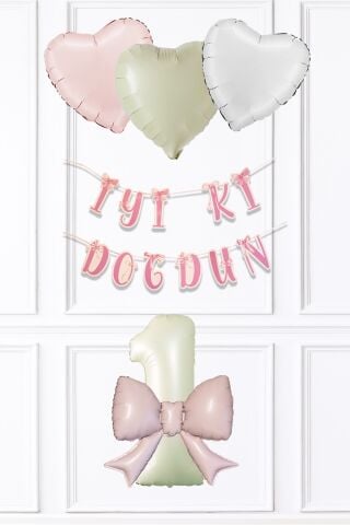 Pembe Fiyonk Konsept Doğum Günü Balon Seti Set223