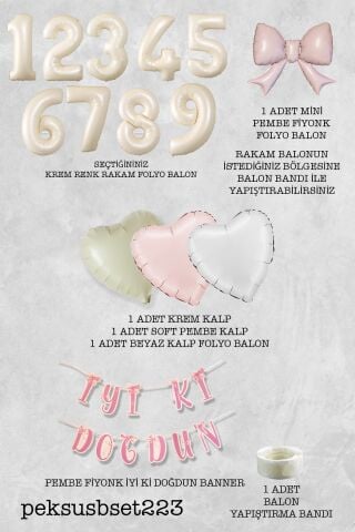 Pembe Fiyonk Konsept Doğum Günü Balon Seti Set223