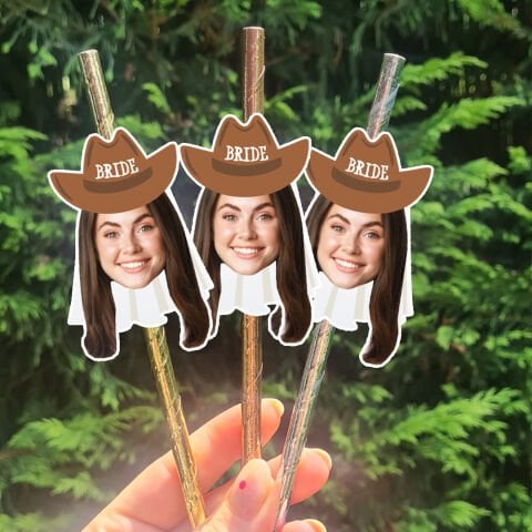 Rodeo Bride Fotoğraf Baskılı Pipet Takımı 5 li