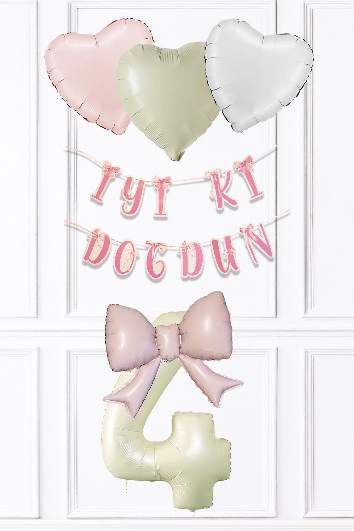 Pembe Fiyonk Konsept Doğum Günü Balon Seti Set223 4