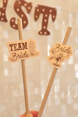 Bride Pipet Seti Last Rodeo Kovboy Konsept Bekarlığa Veda Bride Party Süslü Pipet Takımı 5 li