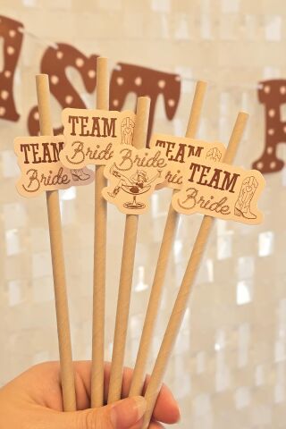 Bride Pipet Seti Last Rodeo Kovboy Konsept Bekarlığa Veda Bride Party Süslü Pipet Takımı 5 li