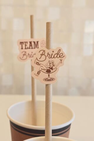 Bride Pipet Seti Last Rodeo Kovboy Konsept Bekarlığa Veda Bride Party Süslü Pipet Takımı 5 li