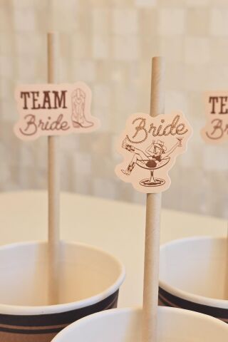 Bride Pipet Seti Last Rodeo Kovboy Konsept Bekarlığa Veda Bride Party Süslü Pipet Takımı 5 li