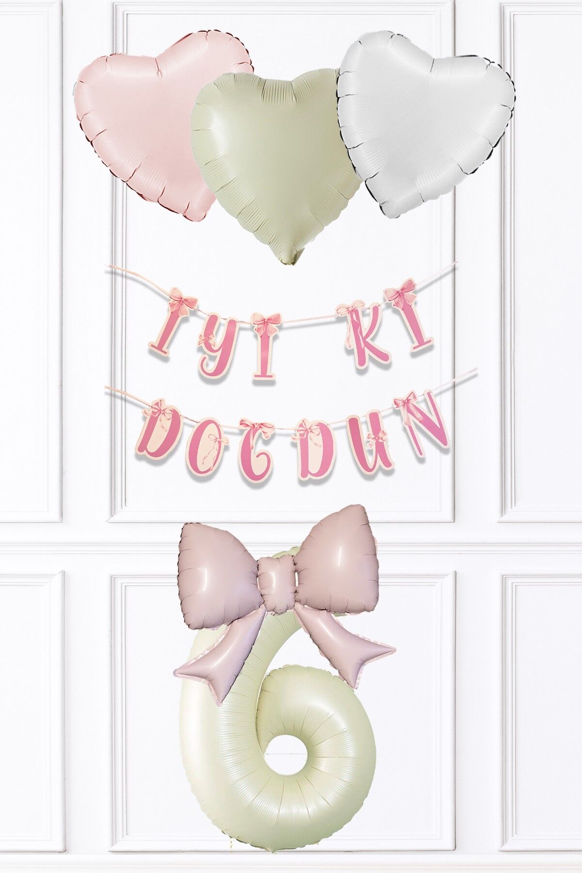 Pembe Fiyonk Konsept Doğum Günü Balon Seti Set223 6