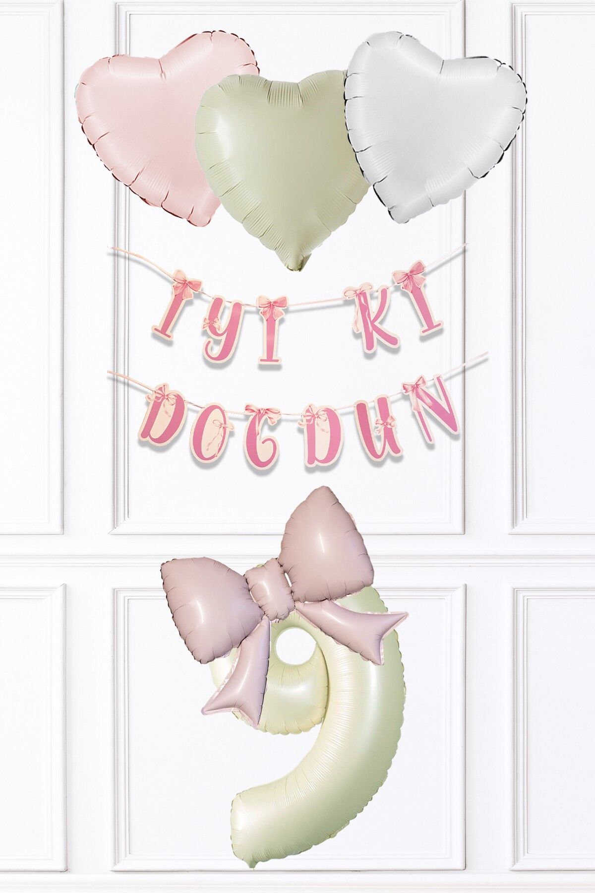 Pembe Fiyonk Konsept Doğum Günü Balon Seti Set223 9