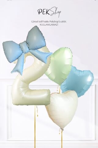 Pembe Fiyonk Yaş Balonu 3 Kalp Balonlu Doğum Günü Balon Seti Set224