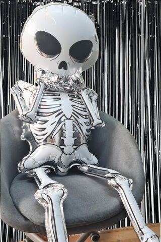 Cadılar Bayramı Balonu İskelet Şeklinde Parlak Halloween İskelet Balon