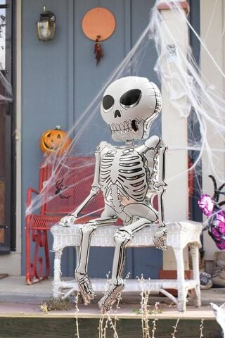 Cadılar Bayramı Balonu İskelet Şeklinde Parlak Halloween İskelet Balon