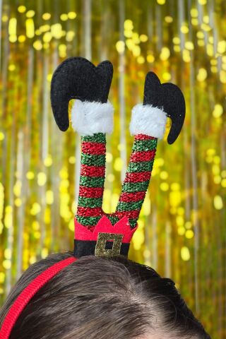 Yılbaşı Tacı Ters Elf Ayakları Şık Yılbaşı Aksesuarı Yılbaşı Taç