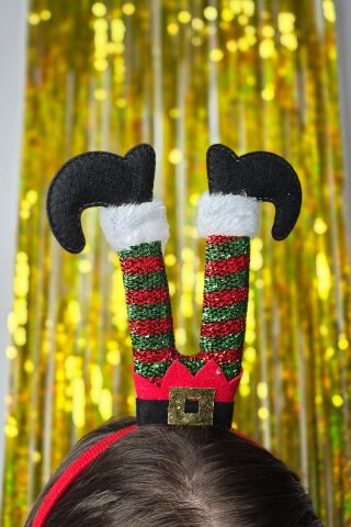 Yılbaşı Tacı Ters Elf Ayakları Şık Yılbaşı Aksesuarı Yılbaşı Taç