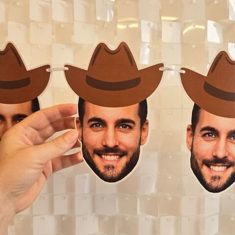 Fotoğraflı Kovboy Şapkalı Parti Banner