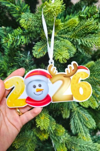 2026 Şekilli Kardan Adam Şık Yılbaşı Ağacı Süsü