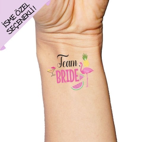 Team Bride Flamingo - Aloha İsme Özel Dövme