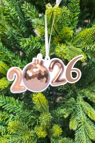 Yılbaşı Ağacı Süsü Disko Toplu 2026 Yazılı