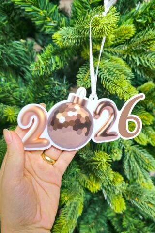 Yılbaşı Ağacı Süsü Disko Toplu 2026 Yazılı