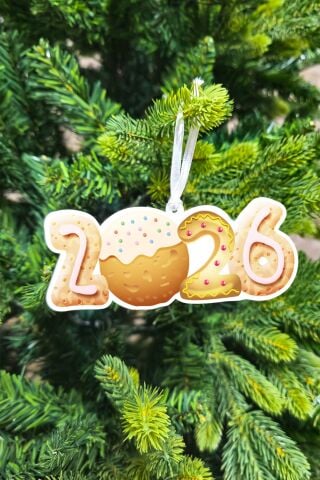 Yılbaşı Ağacı Süsü Kurabiyeler 2026 Yazılı