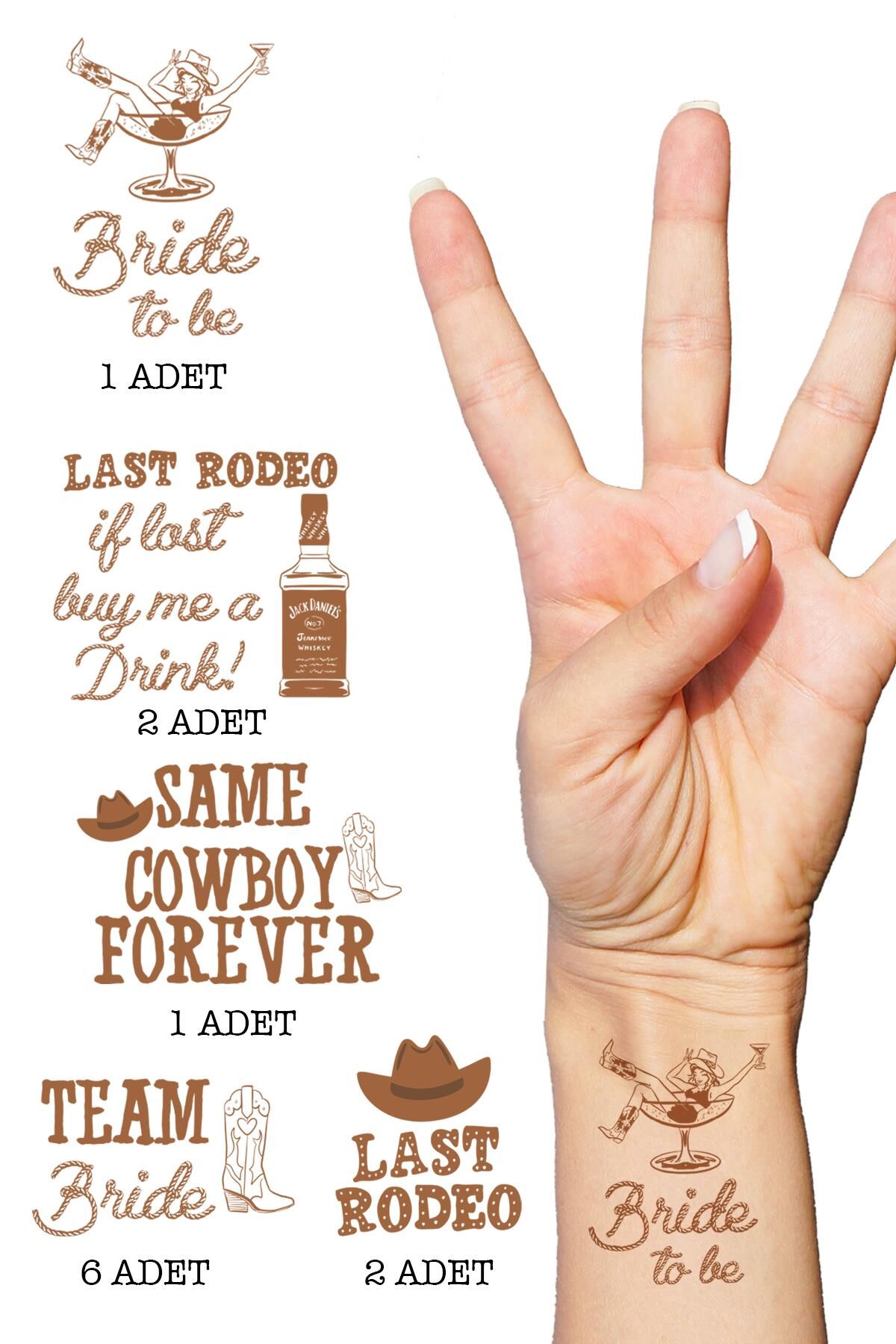 Last Rodeo Bekarlığa Veda Bride Dövme, Team Bride Dövme Paketi