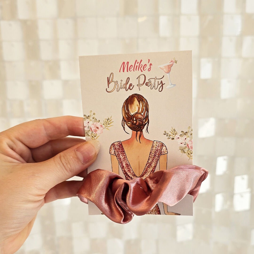 Çiçekli Rose Gold Konsept Kız Hediyelik Saten Toka