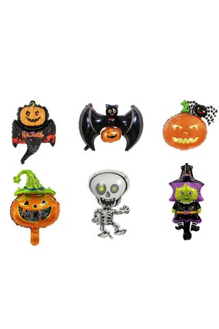 Cadılar Bayramı Balonları 6lı Mini Folyo Balon Seti Halloween Balonları