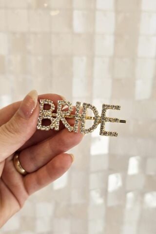 Taşlı Bride Toka Gold Gelin Aksesuarları