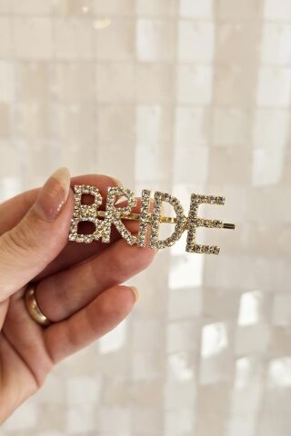 Taşlı Bride Toka Gold Gelin Aksesuarları