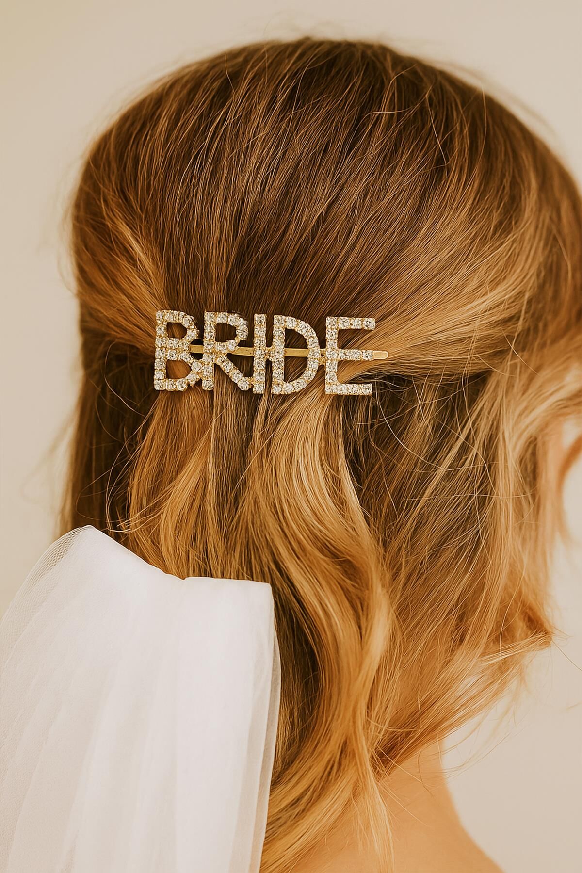 Taşlı Bride Toka Gold Gelin Aksesuarları