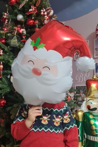 Noel Baba Balonu Yılbaşı Süsleri Noel Baba Kafası Balon 45cm