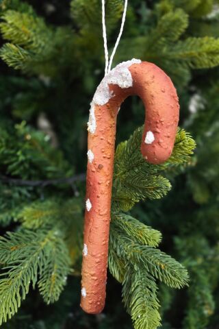 Kurabiye Görünümlü Gerçekçi Baston Şeker Yılbaşı Ağaç Süsü 20cm