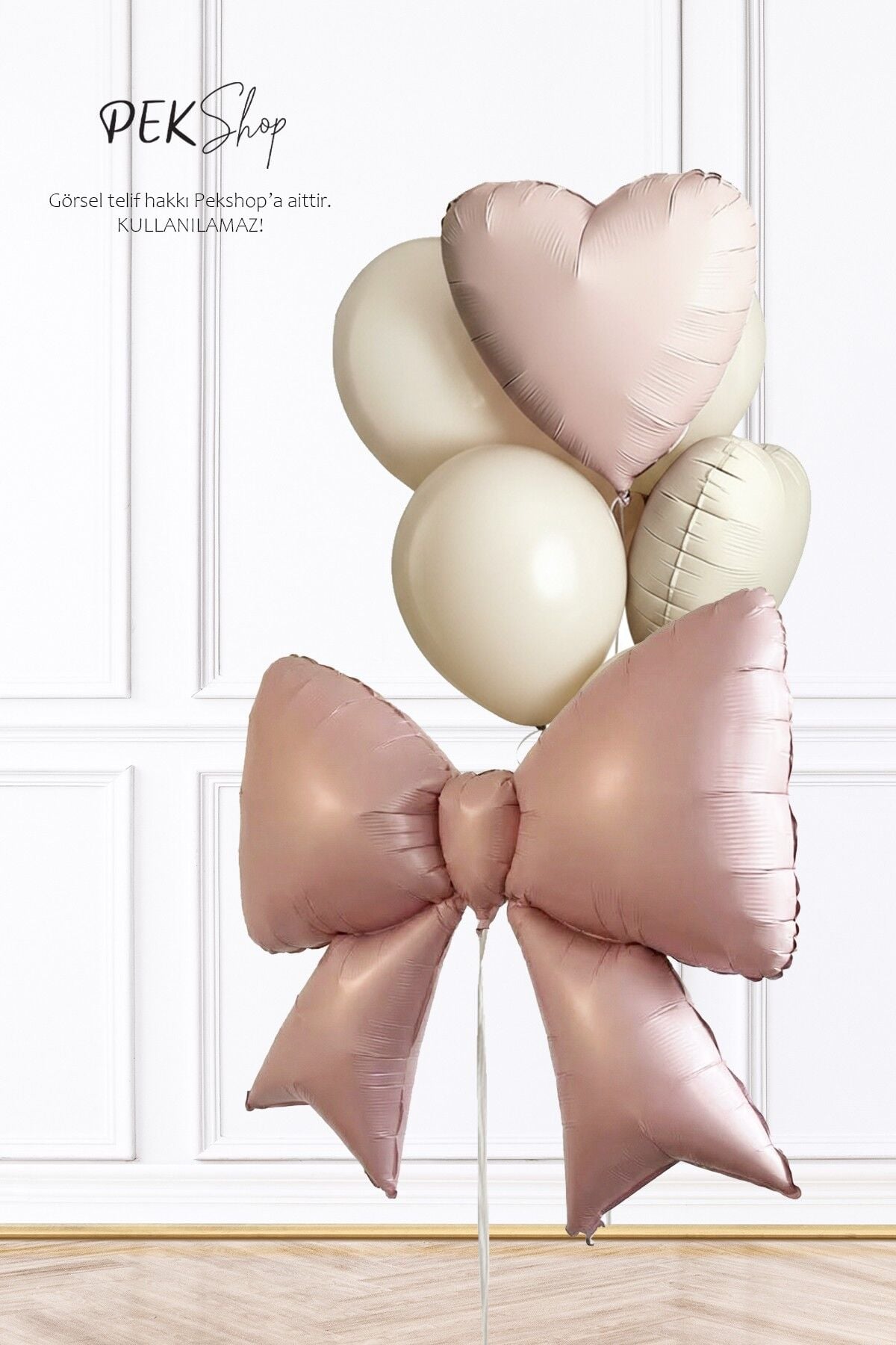 Pembe Fiyonk ve Kalp Folyo Balonlar Deniz Kumu Balon Seti Set229