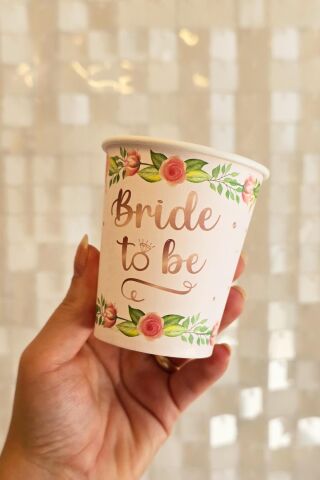 Bride To Be Karton Tabak Bardak Seti 8 li Paket Bride Parti Masa Süsleme Tabak Bardak Seti